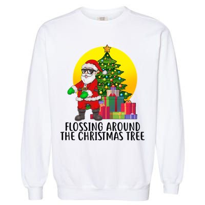 Flossing Around The Christmas Tree Garment-Dyed Sweatshirt