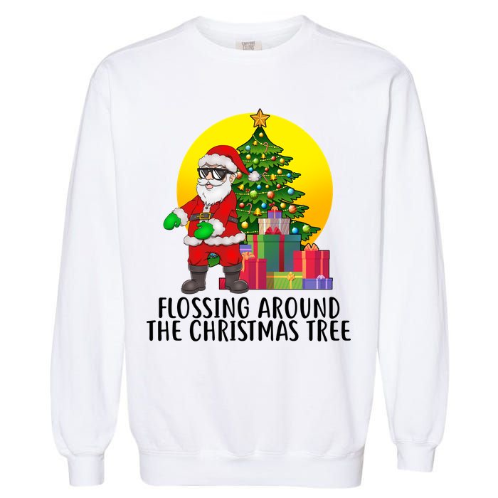 Flossing Around The Christmas Tree Garment-Dyed Sweatshirt