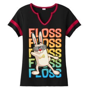 Flossing Easter Bunny Ladies Halftime Notch Neck Tee