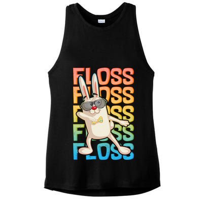 Flossing Easter Bunny Ladies PosiCharge Tri-Blend Wicking Tank