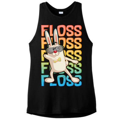 Flossing Easter Bunny Ladies PosiCharge Tri-Blend Wicking Tank