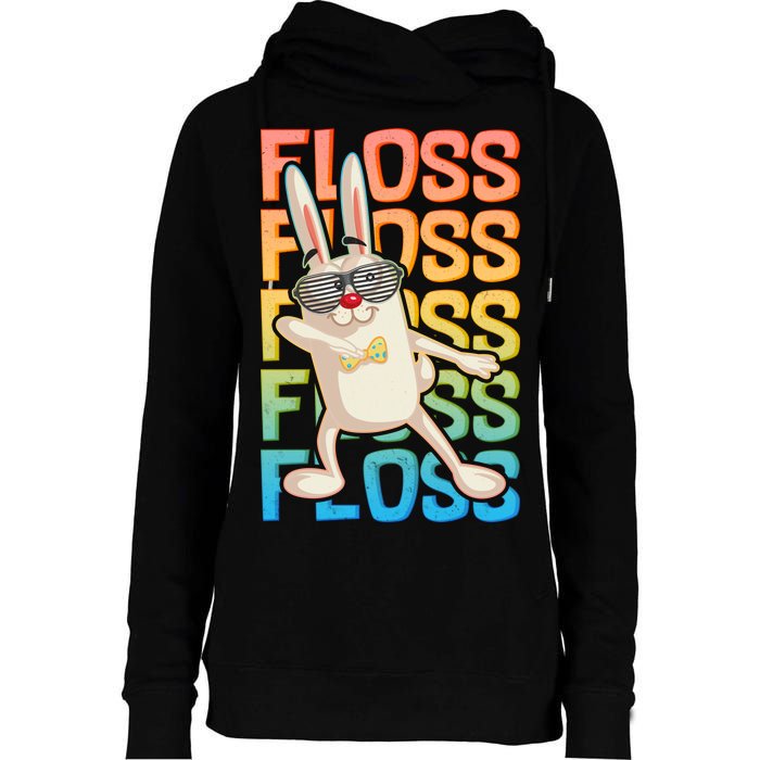 Flossing Easter Bunny Womens Funnel Neck Pullover Hood