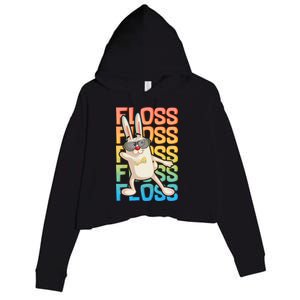 Flossing Easter Bunny Crop Fleece Hoodie