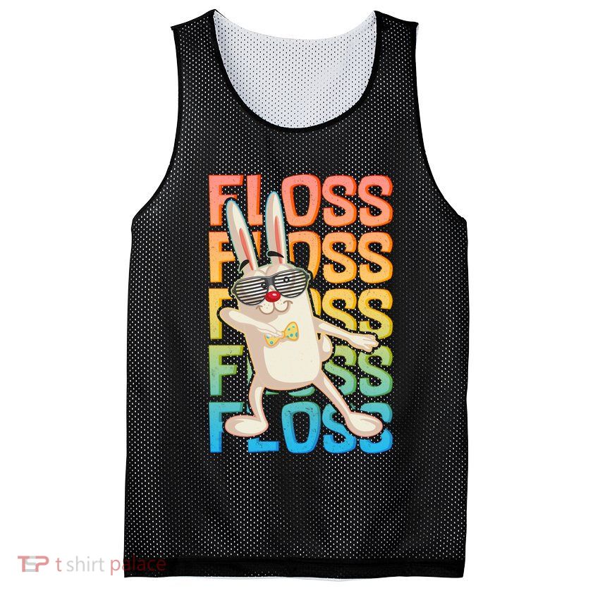 Flossing Easter Bunny Mesh Reversible Basketball Jersey Tank