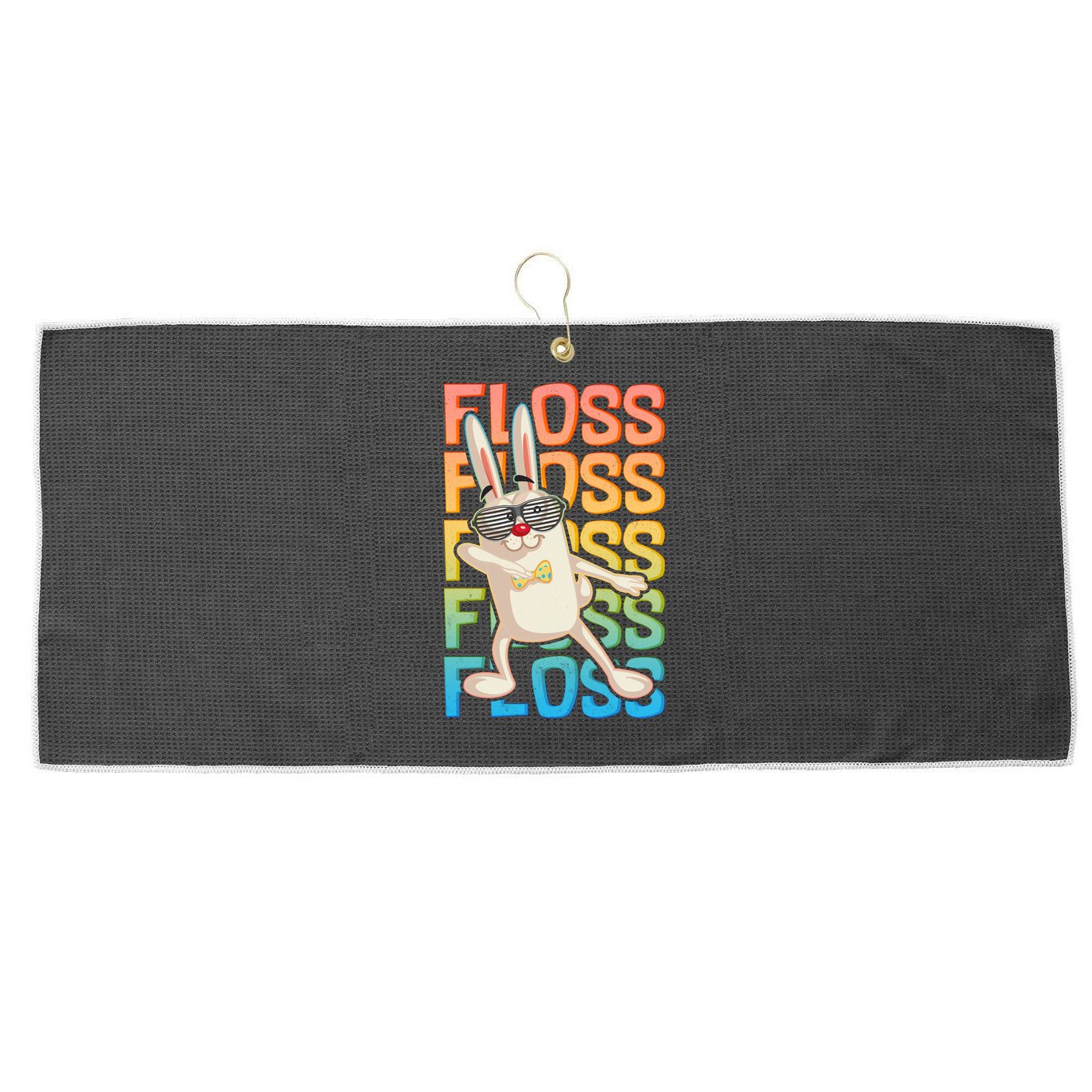 Flossing Easter Bunny Large Microfiber Waffle Golf Towel