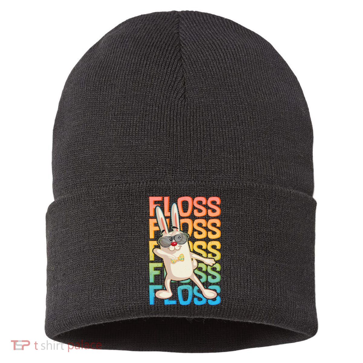 Flossing Easter Bunny Sustainable Knit Beanie