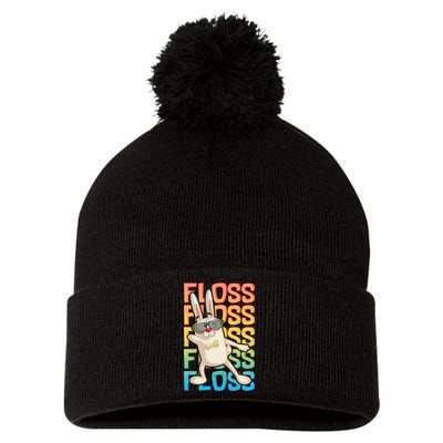 Flossing Easter Bunny Pom Pom 12in Knit Beanie
