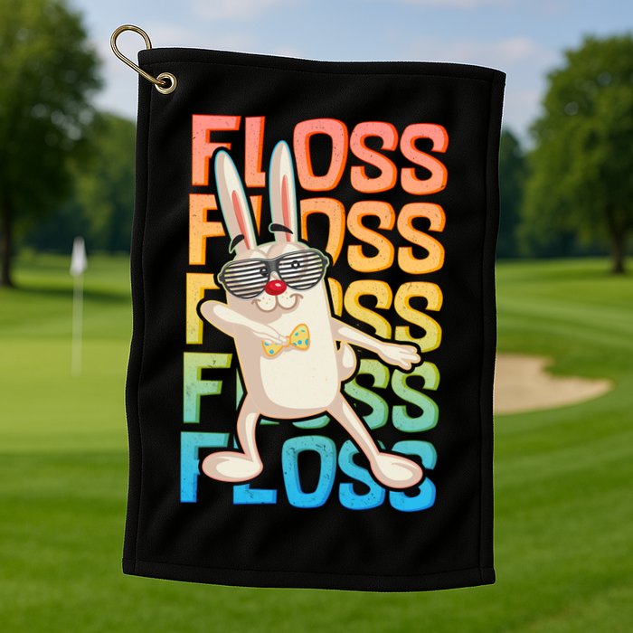 Flossing Easter Bunny Golf Towel
