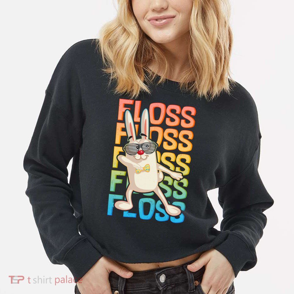 Flossing Easter Bunny Cropped Pullover Crew