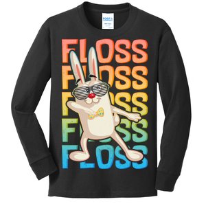 Flossing Easter Bunny Kids Long Sleeve Shirt