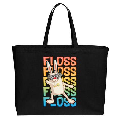 Flossing Easter Bunny Cotton Canvas Jumbo Tote