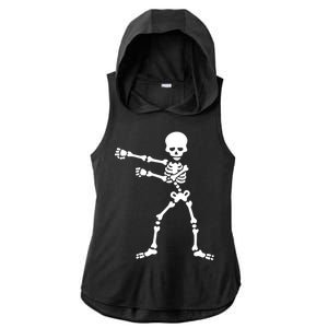 Flossing Skeleton  Ladies PosiCharge Tri-Blend Wicking Draft Hoodie Tank