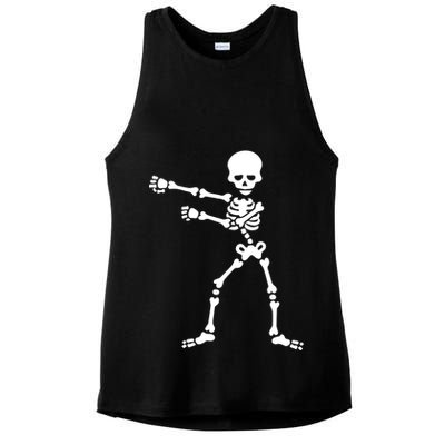 Flossing Skeleton  Ladies PosiCharge Tri-Blend Wicking Tank