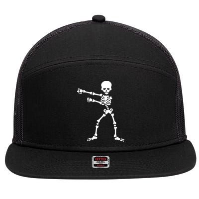 Flossing Skeleton  7 Panel Mesh Trucker Snapback Hat