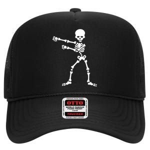 Flossing Skeleton  High Crown Mesh Back Trucker Hat