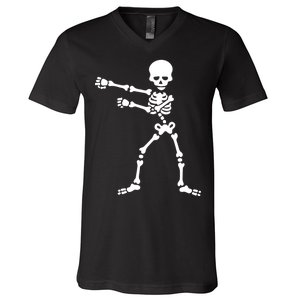 Flossing Skeleton  V-Neck T-Shirt