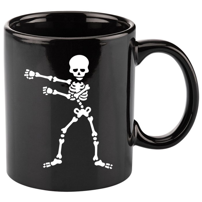 Flossing Skeleton  11oz C Handle Ceramic Mug