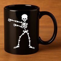 Flossing Skeleton  11oz C Handle Ceramic Mug