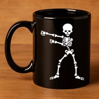 Flossing Skeleton  11oz C Handle Ceramic Mug