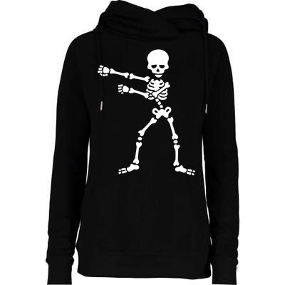 Flossing Skeleton  Womens Funnel Neck Pullover Hood