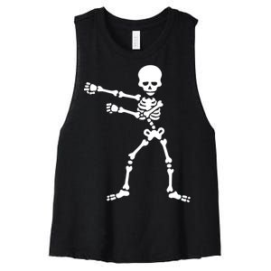 Flossing Skeleton  Women's Racerback Cropped Tank