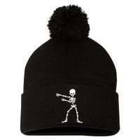 Flossing Skeleton  Pom Pom 12in Knit Beanie