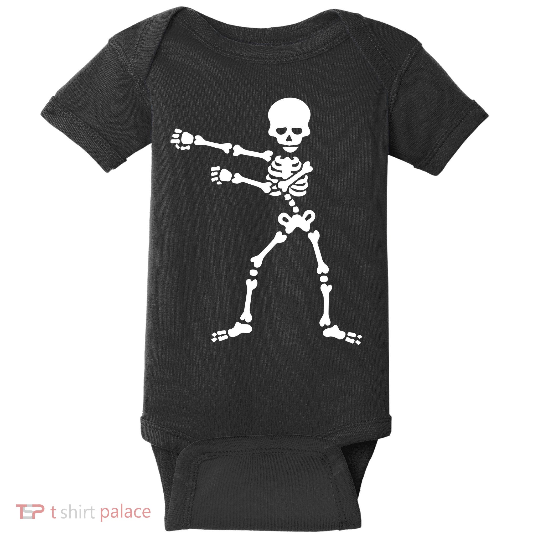 Flossing Skeleton  Baby Bodysuit