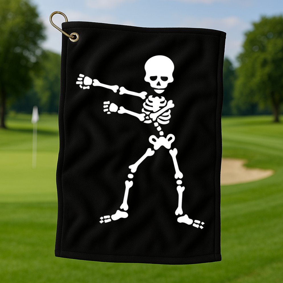 Flossing Skeleton  Golf Towel