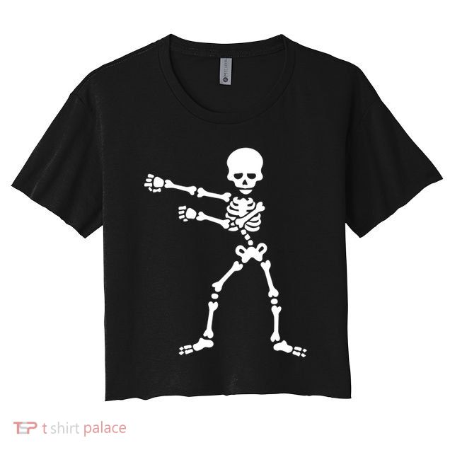 Flossing Skeleton  Crop Top