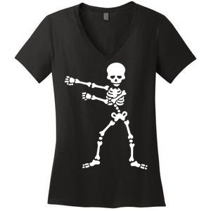 Flossing Skeleton  Women's V-Neck T-Shirt