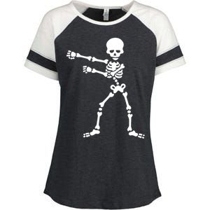 Flossing Skeleton  Enza Ladies Jersey Colorblock Tee