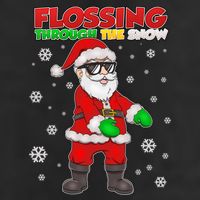 Flossing Through The Snow Santa Garment-Dyed Fleece Hoodie