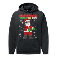 Flossing Through The Snow Santa Performance Fleece Hoodie