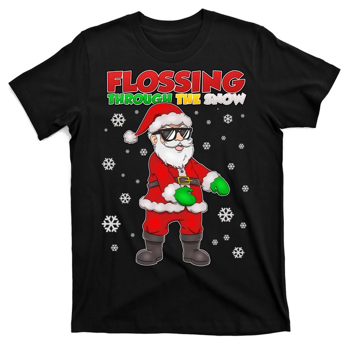 Flossing Through The Snow Santa T-Shirt