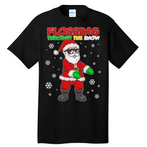 Flossing Through The Snow Santa Tall T-Shirt