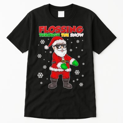 Flossing Through The Snow Santa Tall T-Shirt