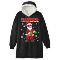 Flossing Through The Snow Santa Hooded Wearable Blanket