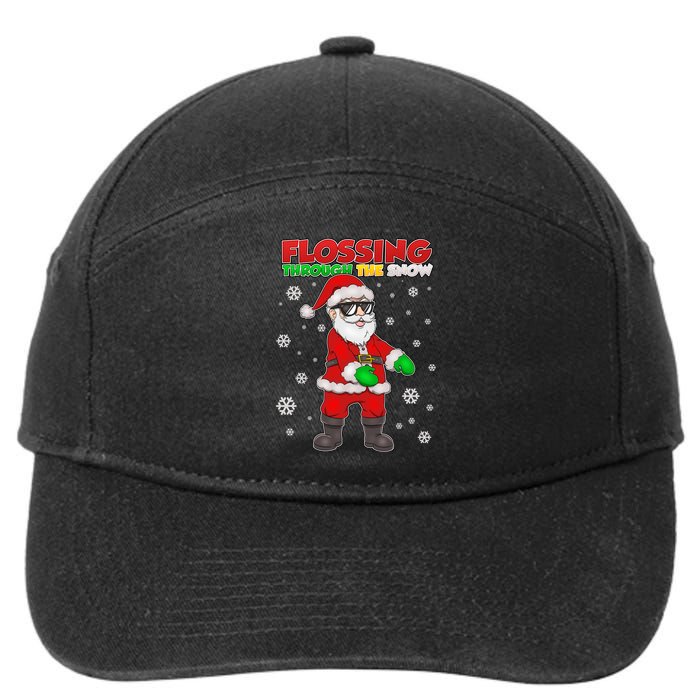 Flossing Through The Snow Santa 7-Panel Snapback Hat