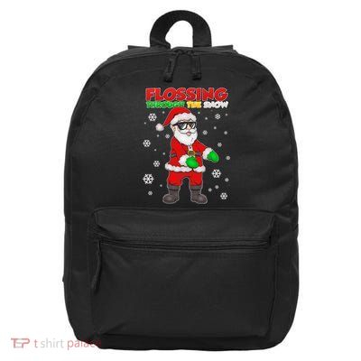 Flossing Through The Snow Santa 16 in Basic Backpack