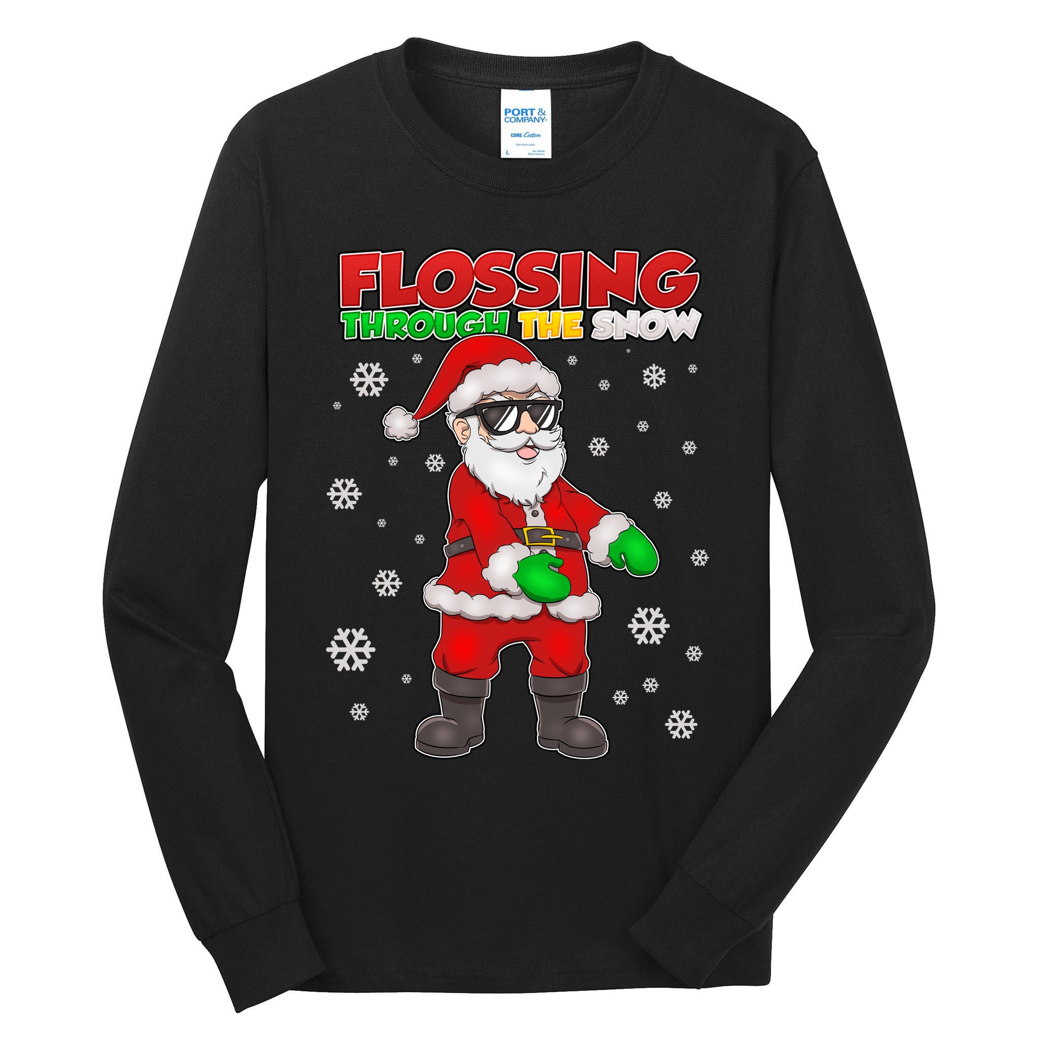 Flossing Through The Snow Santa Tall Long Sleeve T-Shirt