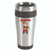 Flossing Through The Snow Santa 16oz Travel Tumbler