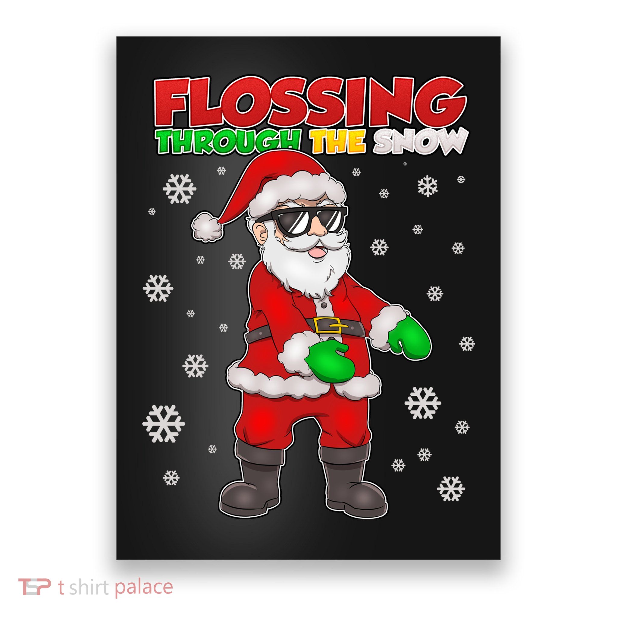 Flossing Through The Snow Santa Poster