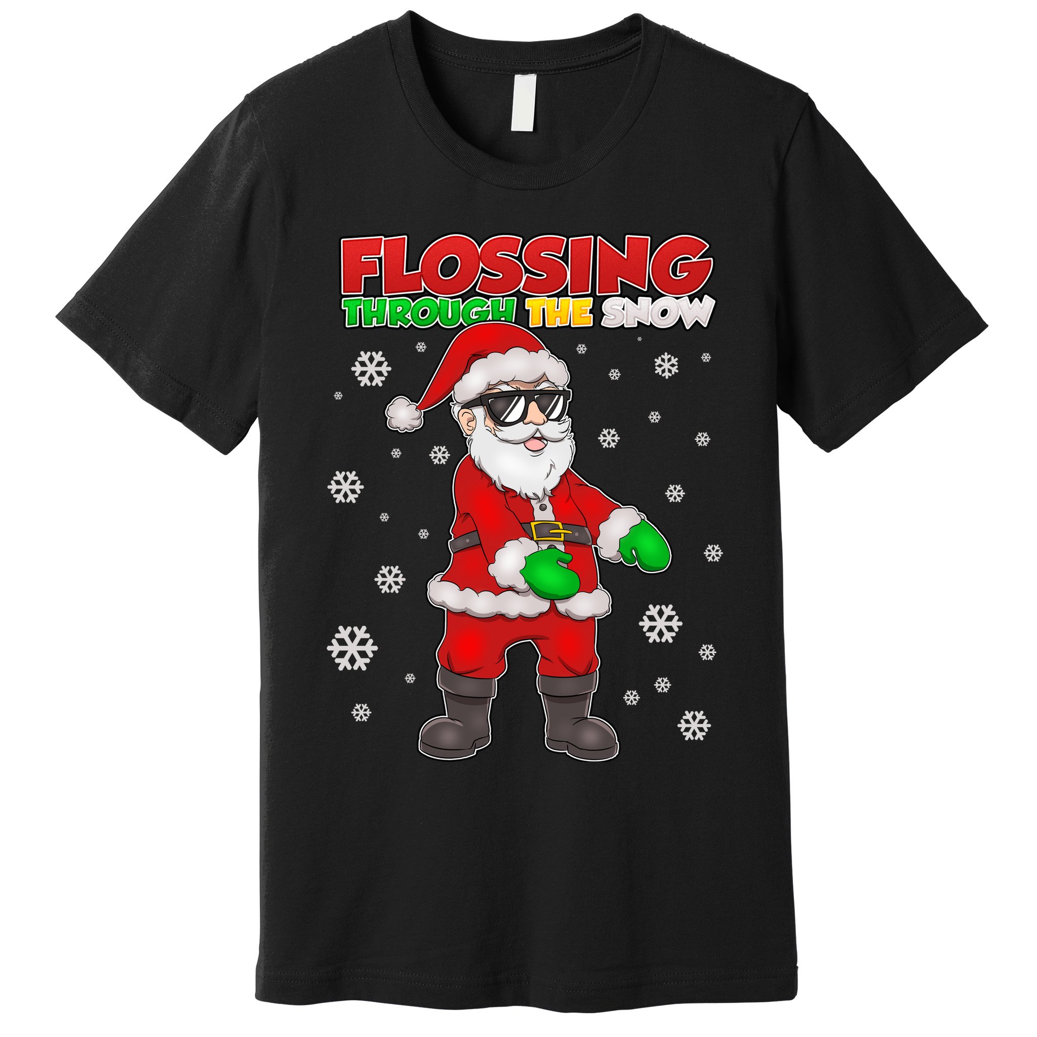 Flossing Through The Snow Santa Premium T-Shirt