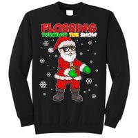 Flossing Through The Snow Santa Tall Sweatshirt