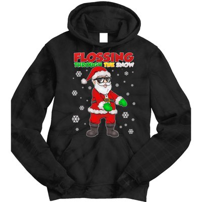Flossing Through The Snow Santa Tie Dye Hoodie