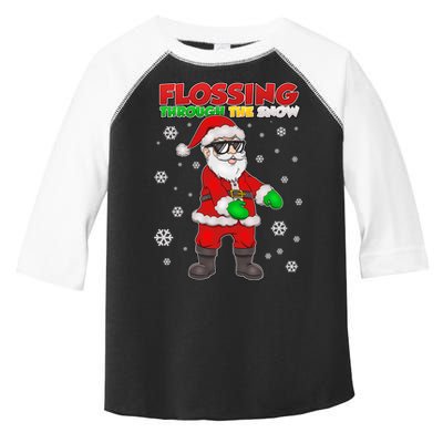 Flossing Through The Snow Santa Toddler Fine Jersey T-Shirt