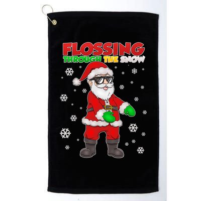 Flossing Through The Snow Santa Golf Towel