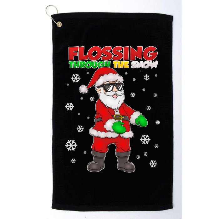 Flossing Through The Snow Santa Golf Towel
