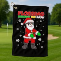 Flossing Through The Snow Santa Golf Towel