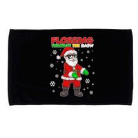 Flossing Through The Snow Santa Microfiber Hand Towel
